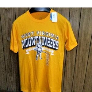 West Virginia Mountaineers T-Shirt New Nwt Yellow Small J America